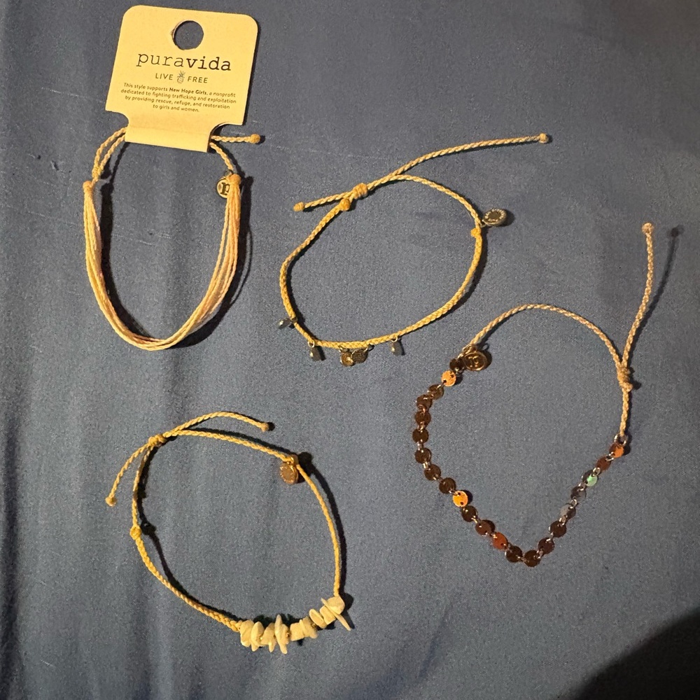 Pura Vida Tan and Gold Bracelet Collection